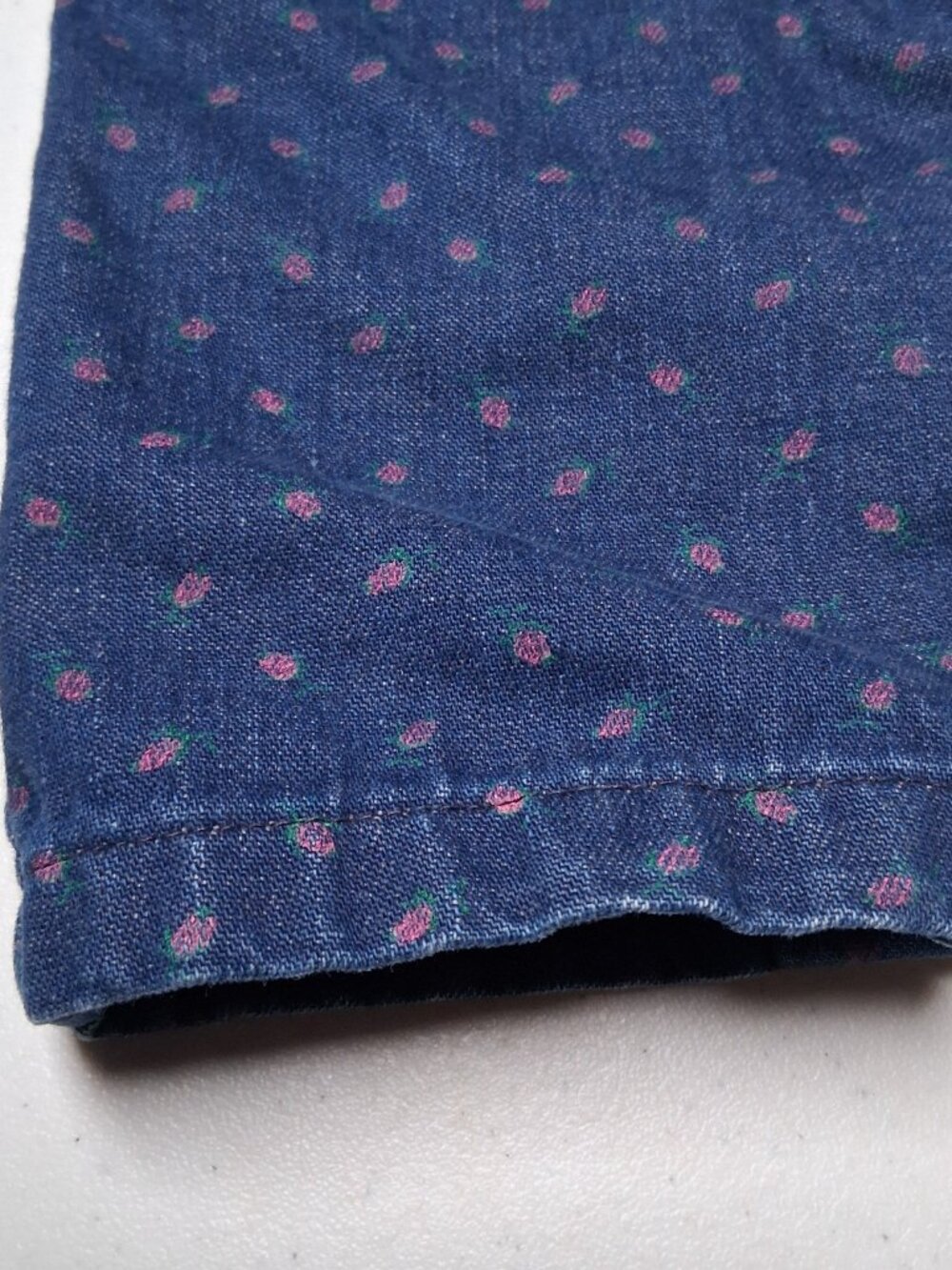 Vintage Osh Kosh B Gosh Overalls Girls 12 MOS Pink Floral Blue Denim Vestbak - Picture 12 of 16